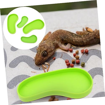 FOMIYES 4pcs Reptile Water Feeder Bowls Pet Drinking Dishes for Tortoises Lizards Snakes Decorative Non- Design for Easy Use and Cleaning