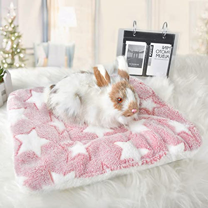 Small Animal Bed Mat, Soft & Warm, Suitable for Guinea Pig, Hamster, Rabbit, Rat and Bearded Dragon (XX-Large(19.7''x15.7''), Star Pink) - color: Star Pink, size: XX-Large(19.7''x15.7'')