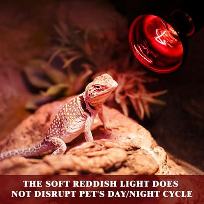Reptile Heat Lamp,75W Red Basking Spot Lamp Bulb for Chickens Amphibians, Infrared Heat Emitter Light for Coop - size: Infrared 75W 1 Pack