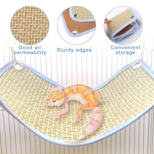 Reptile Hammock Bearded Dragon Sleeping Mat Hammock Suitable for Lguanas, Axolotls, Anoles, Geckos, Snakes, Chameleon (Yellow)