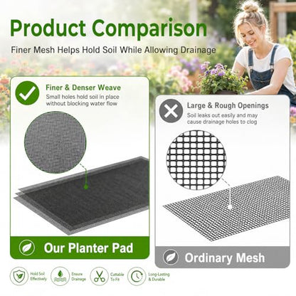 30pcs Terrarium Mesh,11.8 X 7.8 in Bonsai Mesh Screen for Plants | Plastic Flower Pot Hole Mesh Pad for Drainage Bonsai Terrarium Keep Soil From Flowing Away (Black)