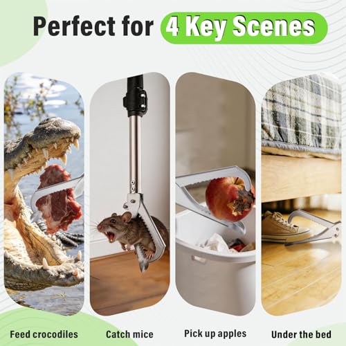 Professional Snake Tongs Reptile Grabber, 69" Heavy Duty Stainless Steel Snake Catcher with Adjustable Lock & Non-Slip Grip Foldable Humane Snake Removal Tool for Home Garden Outdoor Wildlife Control