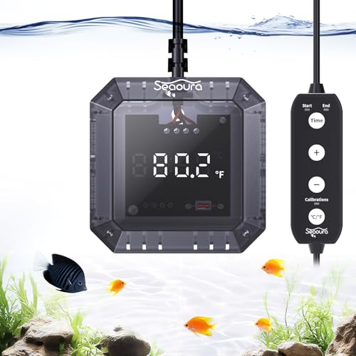 Aquarium Thermometer Submersible, Digital Fish Tank Thermometers with USB for GlassTank, Aquariums Temperature Gauge ±1℉ Accurate, Suitable for Fish, Turtle, Saltwater or Freshwater, 6.56ft Power Cord - color: Grey