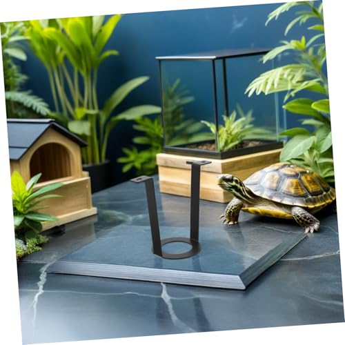 DOITOOL 2pcs Reptile Lamp Fixture Holder with U-Shaped Metal Bracket for Terrarium Lighting, Adjustable Heat Lamp Stand Compatible with Glass Enclosures for Lizards and Amphibians