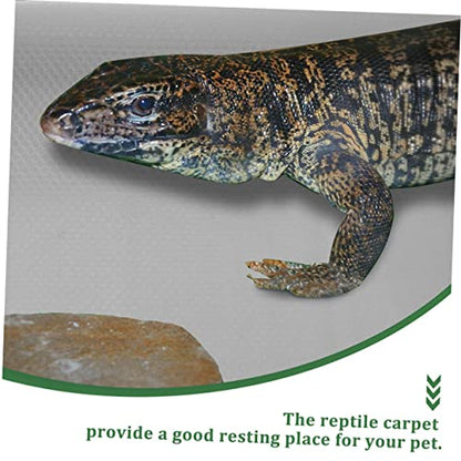 Reptile Carpet Mat for Leopard Gecko Lizard Snake and Turtle Soft Non-Slip Terrarium Substrate Bedding 48 x 24 Easy to Clean Accessories for Reptile Tank - color: White