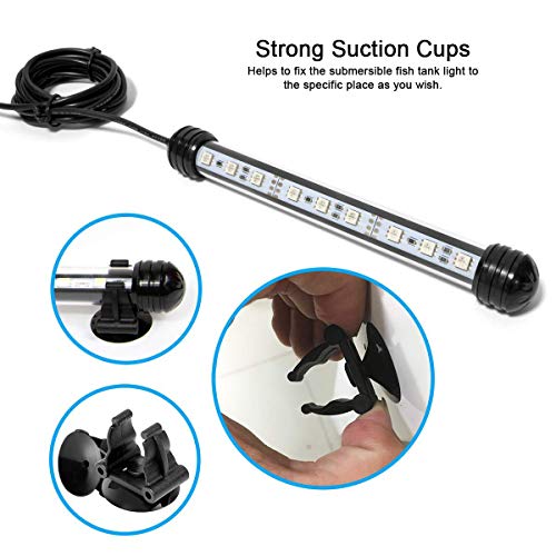 MQ 16 in Submersible LED Aquarium Light, 2.5W Color Changing Fish Tank Light with Remote Control, IP68 Crystal Glass 18 LEDs Lights Bar, for Fish Tank 20-25 inch - size: 18LED-Length 16"
