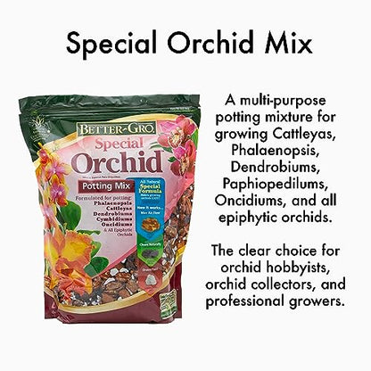 Better-Gro Sphagnum Moss - 100% Natural, Long-Fiber Moss for Orchids, Ferns, and Host & Better-Gro Special Orchid Mix - Premium Grade Orchid Bark Potting Mix for Potting, Repotting, Enhanced