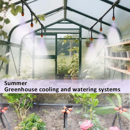 160Ft Drip Irrigation System for with Water Timer Main Water Hose ID 1/2inch 32Ft, 1/4in 131Ft, Sufficient Water Pressure, Irrigation Dripper Waterflow Evenly, Easy DIY Automatic Watering System - size: 32Ft+131Ft