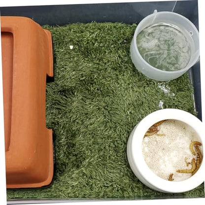 Reptile Moss Carpets 2pcs Absorbent Mats Simulated Fake Plants Reptile Artificial Turf Grass