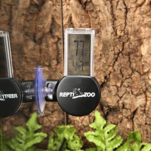 REPTI ZOO Reptile Dual Lamp Stand and Reptile Terrarium Thermometer Hygrometer