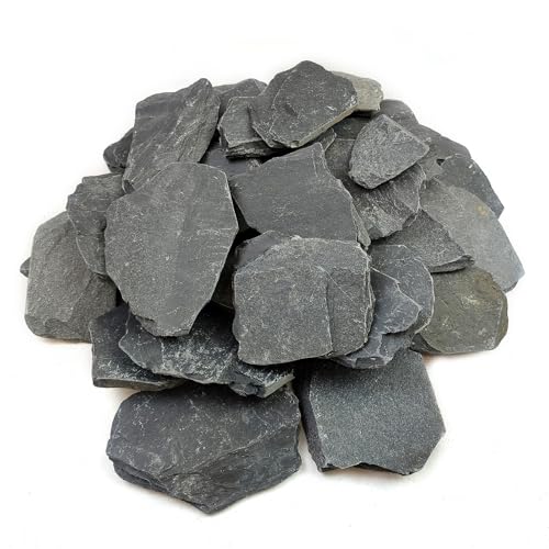 YISZM Slate Rock for Aquarium, 3-5 Inch Polished Natural Stone Rocks, Fish Tank Decor, Aquascaping Rocks, Safe for Aquariums, Terrariums, 40 lbs - color: 40 lbs, size: 3-5 Inch