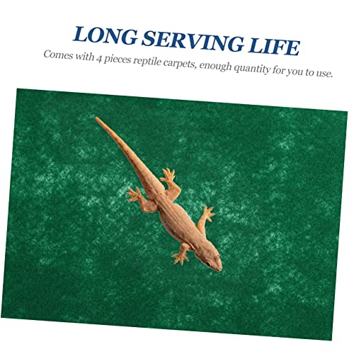 4pcs Reptile Carpet Substrate Liner Mat for Lizards Turtle Absorbent Washable Non-Abrasive Habitat Mats Grey for Terrarium Flooring