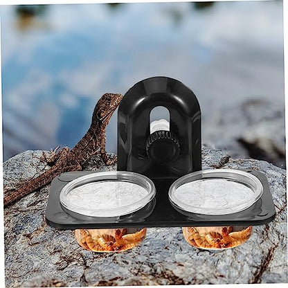 HEMOTON Reptile Feeder Water and Food Bowl Dual Compartment Container for Lizards Turtles Geckos Easy to Clean Suitable for Tanks Boxes