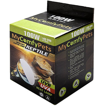 UVB Light and UVA 2-in-1 Reptile Bulb 100W for Bearded Dragons and All Reptiles (400 UVB)