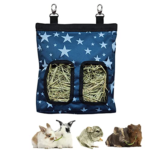 Hanging Hay Feeder Bag for Guinea Pigs, Bunnies, Chinchillas. Stars - color: Stars