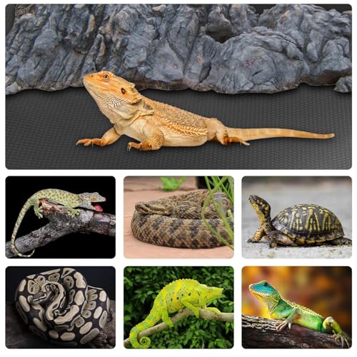 120 Gallon Reptile Terrarium Mat Liner, 96" X 24" Bearded Dragon Tank Accessories, Bearded Dragon Substrate flooring for 4x2x2 Reptile Enclosure, Reptile Bedding Carpet for Gecko,Lizard, Black - size: 24 X 96-inches