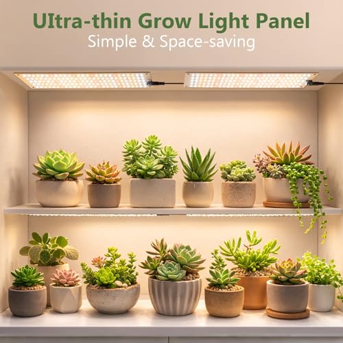 LBW Plant Grow Light, 810 LEDs Full Spectrum Plant Lights for Indoor Growing, Ultra-Thin Panel Grow lamp for Under Cabinet Plant，4/8/12H Timer, 3 Lighting Modes, 10 Dimmable Levels, 6 Packs - size: 6 Packs