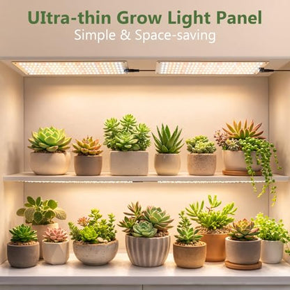 LBW Plant Grow Light, 810 LEDs Full Spectrum Plant Lights for Indoor Growing, Ultra-Thin Panel Grow lamp for Under Cabinet Plant，4/8/12H Timer, 3 Lighting Modes, 10 Dimmable Levels, 6 Packs - size: 6 Packs