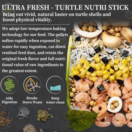 Bubble Magus TFloating Turtle Food, All Natural Ingredients, Wild Sword Prawn, Calcium Vitamin D Enriched for Picky Aquatic Baby Turtles, Baby Turtle Nutri Stick (2 Ounce, Turtle Boy)