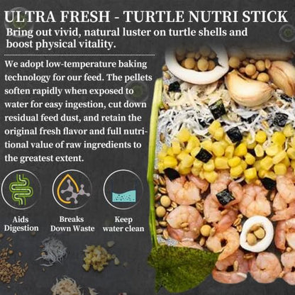 Bubble Magus TFloating Turtle Food, All Natural Ingredients, Wild Sword Prawn, Calcium Vitamin D Enriched for Picky Aquatic Baby Turtles, Baby Turtle Nutri Stick (2 Ounce, Turtle Boy)