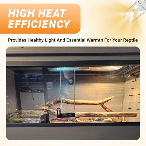 G9 50W Halogen Reptile Heat Lamp Bulb, Day White UVA Basking Light for Bearded Dragon Gecko Turtle Lizard Terrarium 5 Pack