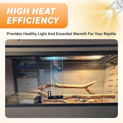 G9 50W Halogen Reptile Heat Lamp Bulb, Day White UVA Basking Light for Bearded Dragon Gecko Turtle Lizard Terrarium 5 Pack