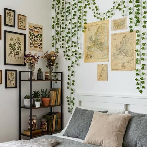 CEWOR Fake Ivy for Room Decor 24 Pack Fake Vines Greenery Garland Fake Plants Hanging Wall Decor - size: 168ft