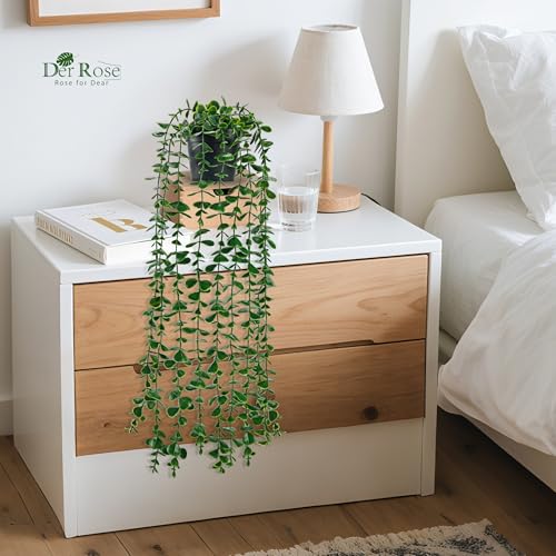 Der Rose 24.8'' Fake Hanging Plants Artificial Potted Eucalyptus Vine Plants Indoor and Outdoor for Office Home Living Room Bathroom Wall Shelf Decor (1Pack) - size: 24.8"-Fake Eucalyptus