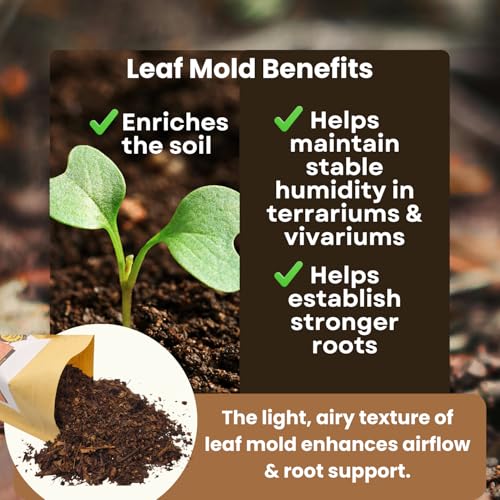 SCOTTY'S BUGS All Natural Leaf Mold for Bioactive Terrariums & Vivariums – Perfect for Isopods, Springtails, Amphibians & Reptiles – 12oz. Pack - size: 12oz-LeafMold