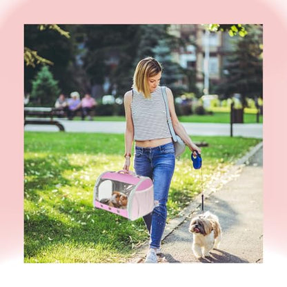 Lizard Travel Carrier Backpack,Guinea Pig Backpack Carrier,Space Capsule Clear Bubble Window Astronaut Reptile Carrier Backpack for Bearded Dragon,Hamster,Sugar Glider,Bunny - color: Pink