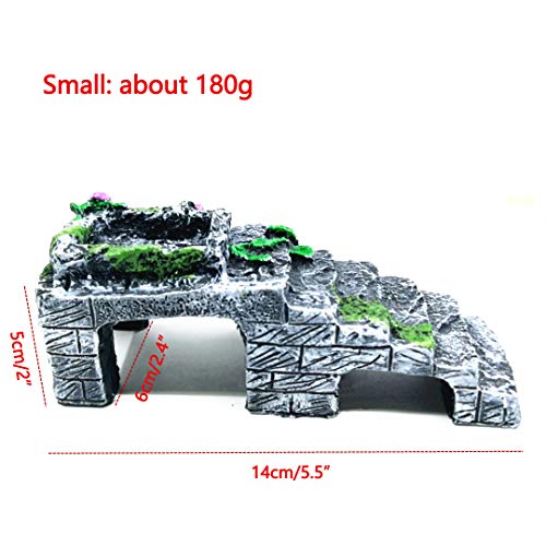 Reptile Breeding Box Shelter Habitat Decor Terrarium Hideout Turtle Basking Ramp Water Bowl Feeding Humidify Hide Caves - size: S