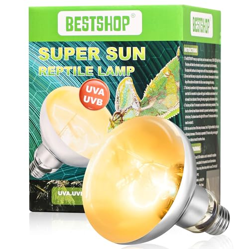 Heat Lamp Bulbs, 125 Watts UVA UVB Reptile Heat Bulb, 1 Pack | Full Spectrum, Basking Spot Light, Simulate Natural Sun Light, For Reptile and Amphibian, Silver