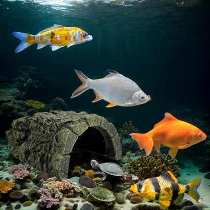 Reptile Hideout Cave, Aquarium Fish Hide Cave Decoration, Small Turtle Basking Platform Resin Rock Fish Tank Hides Habitat Decorations Reptile Hideout Nest Habitat