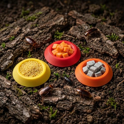 12 Pack Isopods and Springtails Feeding Dish Mini Colorful Feeder Bowls for Dubia Roaches, Superworms, Small Insects & Dwarf Invertebrates, Terrarium Enclosure Bowl for Reptile Food & Supplements