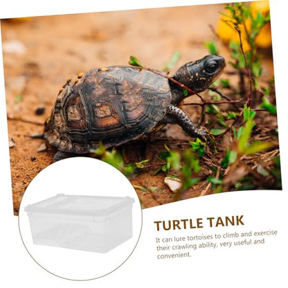 HEALLILY Plastic Reptile Collection Box Climbing Pet Display Container Portable Breeding Habitat for Turtles Lizards Snakes