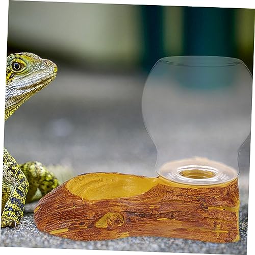 ORFOFE Automatic Resin Waterer for Reptiles Crawler Waterer for Turtles and Lizards Decorative Water Bowl User-Friendly Design for Terrariums