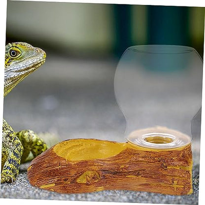 ORFOFE Automatic Resin Waterer for Reptiles Crawler Waterer for Turtles and Lizards Decorative Water Bowl User-Friendly Design for Terrariums