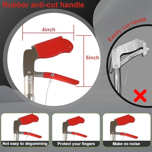 Snake Pole Grabber Catcher, 65 Inch Snake Clamping Tool for Safe Snake Handling and Rattlesnake CaptureMade of stainless steel tubing sponge handles and plastic. (red) - color: Red