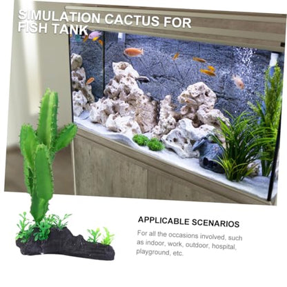 IMIKEYA Artificial Cactus Aquarium Plant Decoration Simulation Underwater Plastic Plant for Fish Tank for Aquarium Décor and Reptile Terrarium