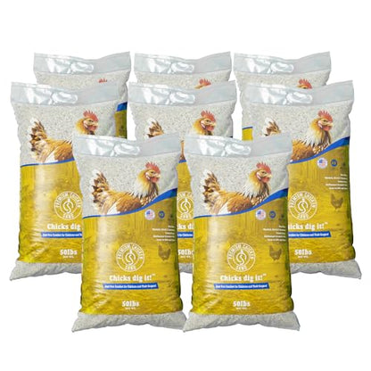 Premium Chicken Sand 50 lbs (8-Pack) – Dust-Free, Odor-Control Bedding for Chicken Coops, Nesting Boxes, and Runs – Natural Poultry Litter, 400 lbs Total - size: 8 Pack