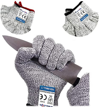Dowellife Cut Resistant Gloves Food Grade Level 5 Protection, Safety Kitchen Cuts Gloves for Oyster Shucking, Fish Fillet Processing, Mandolin Slicing, Meat Cutting and Wood Carving. (Large-2 Pairs) - size: Large (Pack of 2), style: Original