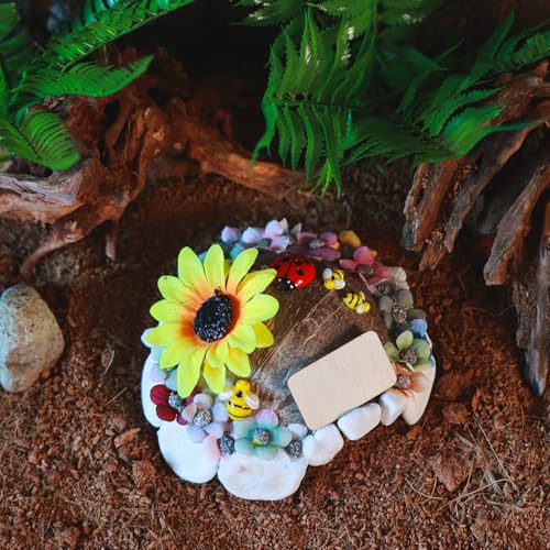 Reptile Hideouts, Handmade Handmade Reptile Home, Hide Cave for Crested Gecko, Leopard Gecko, Lizard, Snake, Crabs Hide Cave, Personalized Terrarium & Vivarium Décor（Flower） - style: Flower