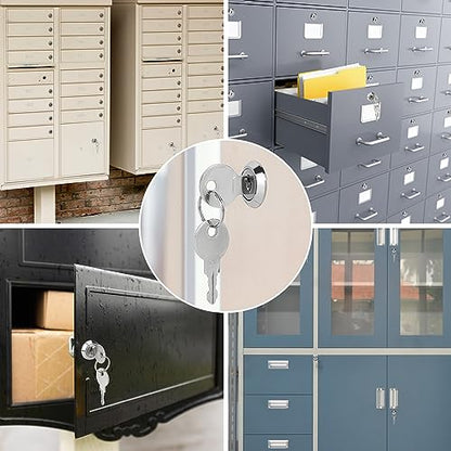 Cam Locks Keyed Alike, 3/4" Cabinet Locks with Keys Secure Files Drawers RV Storage Locks Replacement Set, Zinc Alloy (3/4 Inch 2Pcs) - size: 3/4 Inch 2Pcs