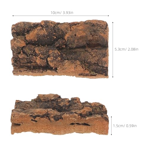 10pcs Reptiles Terrarium Background, 4x2 Natural Bark Sheets for Shelter & Train, Climbing Wall Mat Tank Accessory for Frog, Lizard, Snake, Bearded Dragon