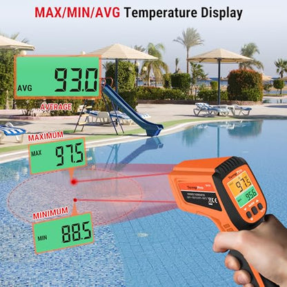 TempPro TP450 2 Laser Temperature Gun for Cooking, 16:1 D:S Ratio Infrared Thermometer Gun for Pizza Oven, Laser Thermometer Gun with Adjustable Emissivity Temp Gun -58 to 1022℉,Gift for Dad Husband - style: 2-Laser & D:S 16:1
