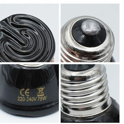Mini Pet Reptile Ceramic Heating Lamp 220V Heat Emitter Light Bulb Heat Reptile Lamp Supplies (Size : 50W) - size: 50 Watt
