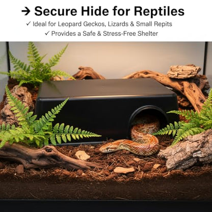 Reptile Hide Box Cave, XL 4 Pcs Snake Hide Feel Secure and Safe, Plastic Hideout for Leopard Gecko, Ball Python, Corn Snake, Lizard, Hamster & Hedgehog - size: XL 4 Pcs