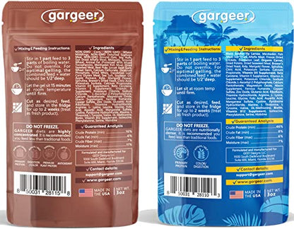 Gargeer Bundle of Bearded Dragon Complete Gel Diet Food + Bugs & Insect Gel Food - Premium Formulas in one Set, Proudly Made in The USA
