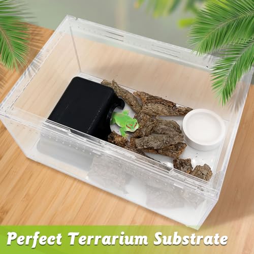 Reptile Cork Bark Bulk 1 Lb Reptile Bark Bedding Natural Flat Cork Wood Pieces Terrarium Substrate Tank Supplies for Bearded Dragon Snake Spiders Hermit Crabs Geckos Tortoise