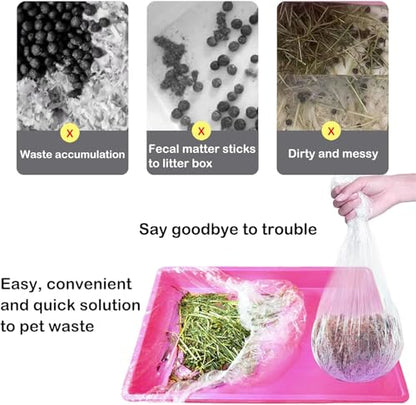 Disposable Small Animal Cage Liners, Rabbit Tray Film Liner Bunny Litter Pan Bags Guinea Pig Cage Toilet Plastic Film for Bird Hamster Chinchilla Hedgehog (50 PCS, 30'') - style: 50 PCS, 30''